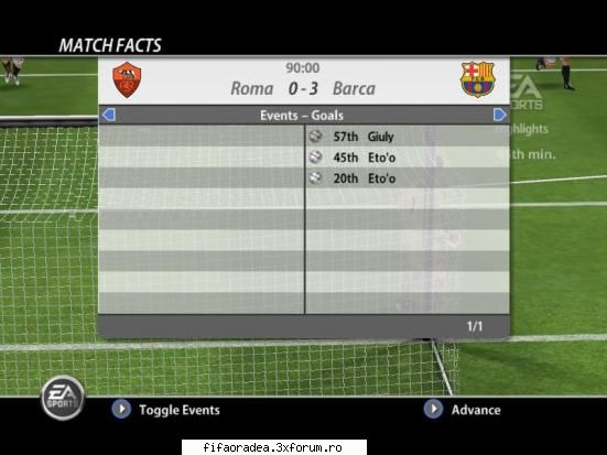 fc barcelona  3-0 as roma  etapa 3