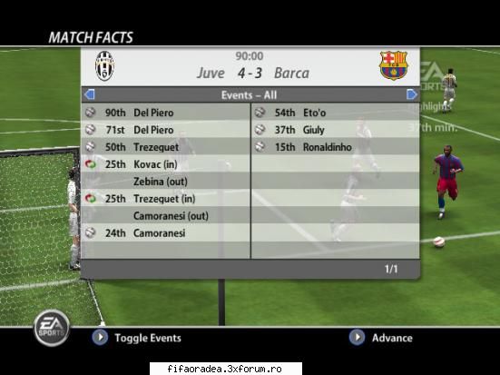 Etapa a 2-a - juventus 4-3 barcelona - Serie A1